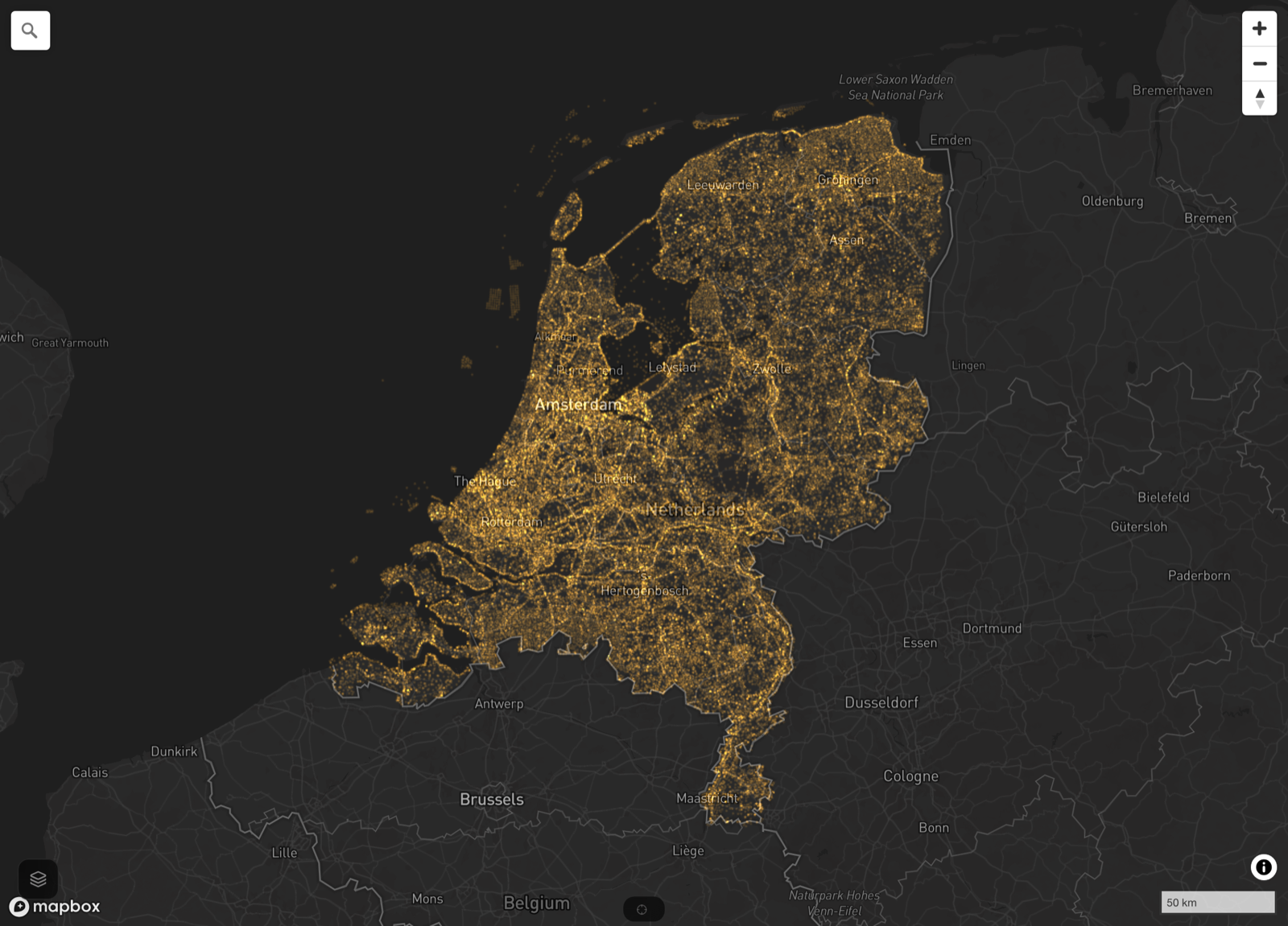 TerraForge heatmap — 440K geotechnical points across the Netherlands